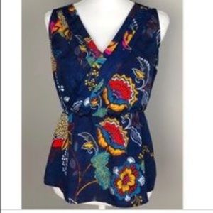 Merona Blue Floral Sleeveless Top